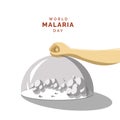 World Malaria Day vector, illustration of a trap for the malaria mosquito, art glass serving hood and spray smoke Royalty Free Stock Photo