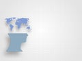 World map above human head model on grid background represent new idea and innovation concept. Technology Background. Royalty Free Stock Photo