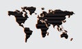 World map abstract, continents, North and South America, Europe and Asia, Africa and Australia. Vector silhouette, flat Royalty Free Stock Photo