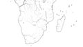 World Map of AFRICA COASTLINE and MADAGASCAR: Kenya, Tanzania, Zanzibar, Madagascar. Geographic chart. Royalty Free Stock Photo