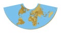 World Map. Albers conic equal-area projection. Royalty Free Stock Photo