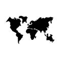 World map or all continents icon flat illustration on isolated white background. EPS 10 vector