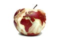 World map on an apple