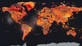 World map armageddon explosions background. Generative AI