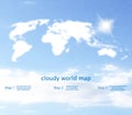 World map as clouds with the sky on the background Royalty Free Stock Photo