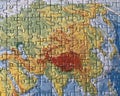 World Map as a jigsaw puzzle. Asia Royalty Free Stock Photo