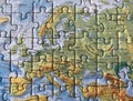 World Map as a jigsaw puzzle. Europe