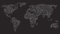 World map as source code Royalty Free Stock Photo