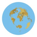 World Map. Azimuthal equidistant projection.