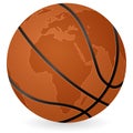 World map basketball ball