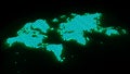 World map with binary numbers as texture