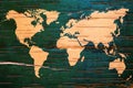 World map on birch cork Royalty Free Stock Photo