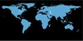 World map black background