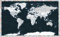 World Map Black. Map of the World and Flags. Vector Royalty Free Stock Photo
