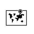 World map black icon, vector sign on isolated background. World map concept symbol, illustration Royalty Free Stock Photo