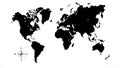 World Map In Black and White