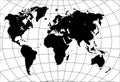 Black world map on white grid background global cartography Royalty Free Stock Photo