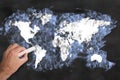 World map blackboard Royalty Free Stock Photo