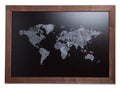 World map on blackboard table