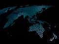 World map in blue lights Royalty Free Stock Photo