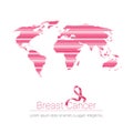World Map Breast Cancer Awareness Royalty Free Stock Photo