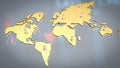 The world map on Business chart Background for geopolitics concept 3d rendering