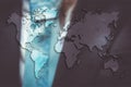 World map on business suit background Royalty Free Stock Photo
