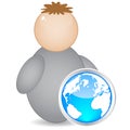 World map button Royalty Free Stock Photo