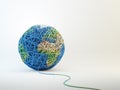 World map cball of wool