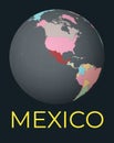 World map centered to Mexico. Royalty Free Stock Photo