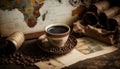 World Map and Coffee Cup