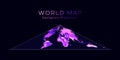 World Map. Collignon equal-area pseudocylindrical. Royalty Free Stock Photo