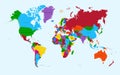 World map, colorful countries atlas EPS10 vector f