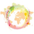 World map with colorful slatter background Royalty Free Stock Photo