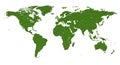 World Map Composed of Green Grass Texture on White Background globe earth Royalty Free Stock Photo