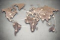 World map and connection lines. Social media, network