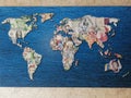 World map with continents made from money of different countries Royalty Free Stock Photo