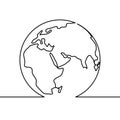 World map continuous line drawing of earth globe minimalist design Royalty Free Stock Photo