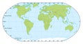 World map with coordinates