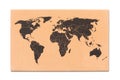 World map on cork board texture Royalty Free Stock Photo