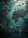Electronic World Map Royalty Free Stock Photo