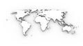 World map 3D white with clipping path Royalty Free Stock Photo