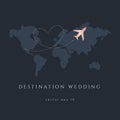 WOrld Map Destination Wedding Vector