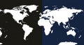 World map divided into two halves by color contrast. The left side has a black Royalty Free Stock Photo