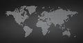 World map dotted style, vector illustration isolated on black background