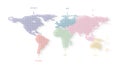 World map dotted on white background Royalty Free Stock Photo