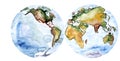 World map drawing watercolor Royalty Free Stock Photo