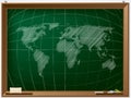 World map drawn on chalcboard Royalty Free Stock Photo
