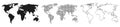 World Map Earth Planet in outline, dotted and line style, Map Earth template with continents - vector Royalty Free Stock Photo