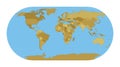 World Map. Eckert III projection. Royalty Free Stock Photo
